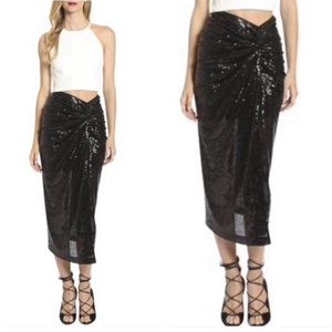 NWT Belle Badgley Mischka Jai Sequined Skirt